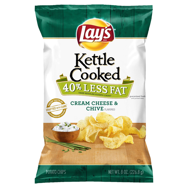 Lay's Kettle Cream Cheese And Chives Potato Chips (8 oz) Instacart