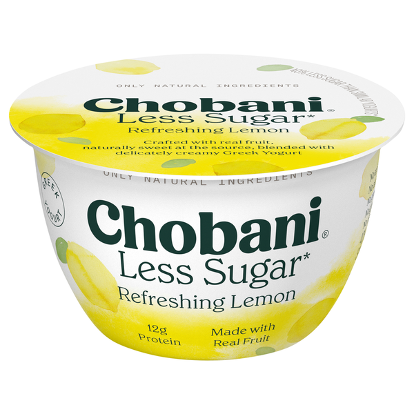 Chobani Less Sugar Refreshing Lemon Low-Fat Greek Yogurt