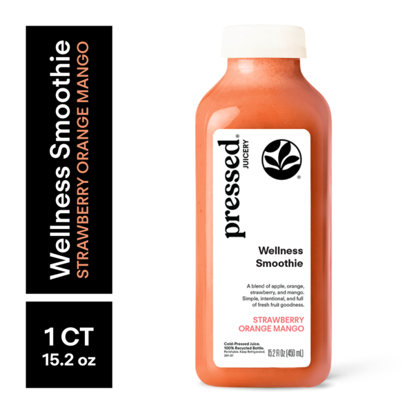 Pressed Strawberry Orange Mango Wellness Smoothie Same-Day