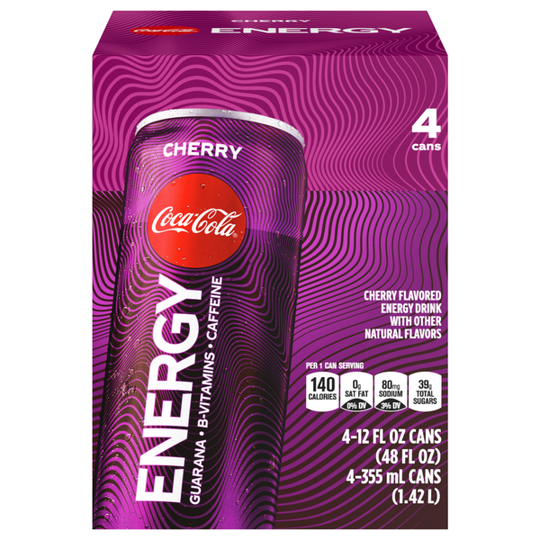 Coca-Cola Energy Drink, Cherry, 4 Pack Same-Day Delivery or Pickup