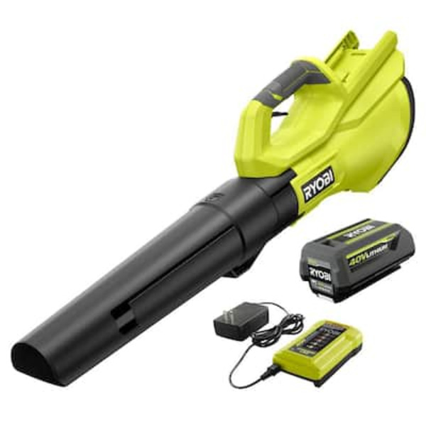 Ryobi 40v 120 Mph 550 Cfm Cordless Battery Leaf Blower With 4.0 Ah Battery And Charger