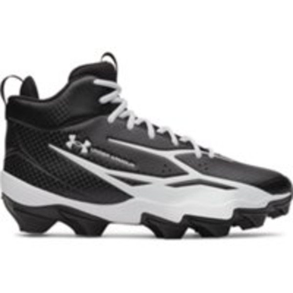 Under Armour Spotlight Hammer RM Football Cleats, Size M8.0/W9.5, Medium/D - Black/White/White