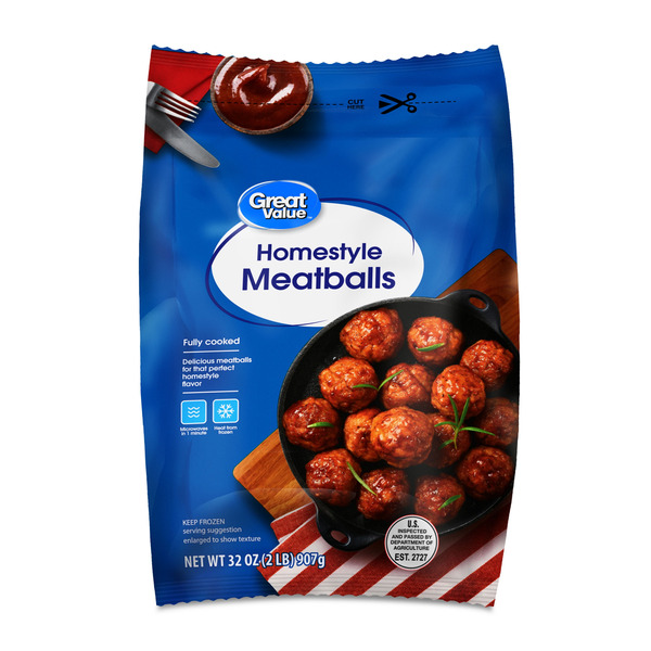 Walmart Great Value Meatballs, Homestyle Same-Day Delivery | Instacart
