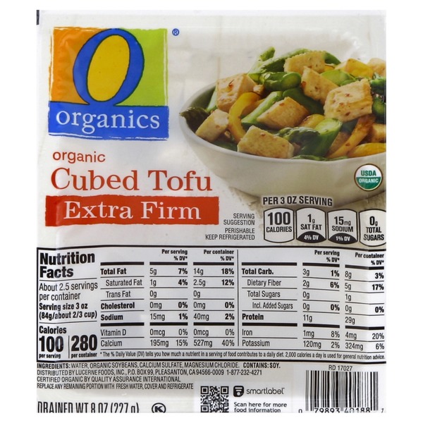 O Organics Tofu, Organic, Extra Firm, Cubed