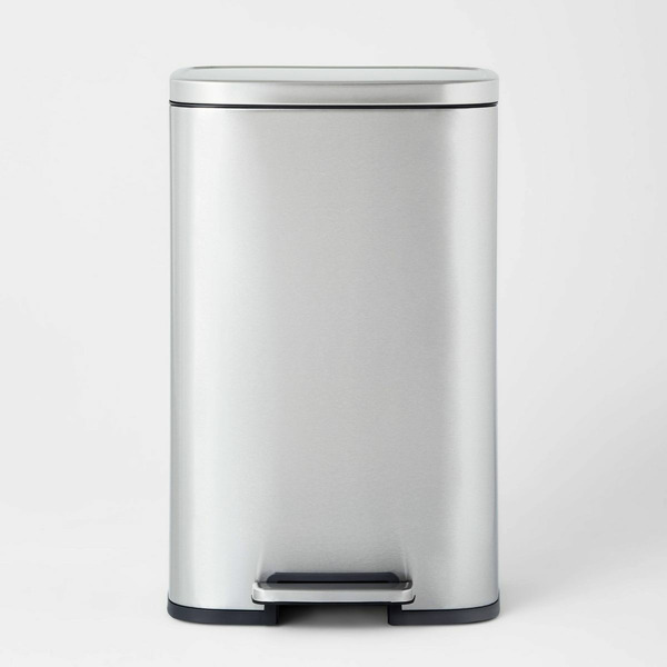 Target Brightroom 45L Rectangular Step Trash Can Silver - ™ Same-Day ...