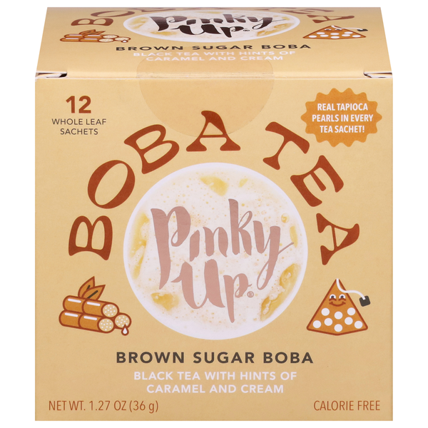 Pinky Up Boba Tea, Brown Sugar Boba
