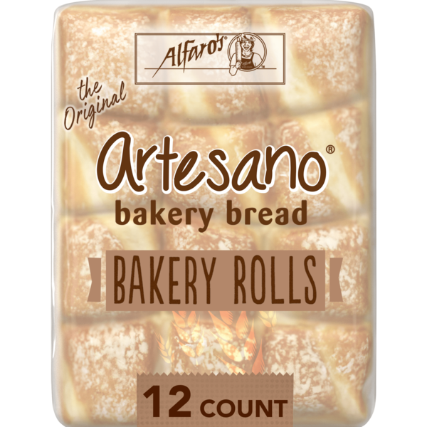 Alfaro's Artesano, 12 ct, White, Bakery Rolls, White Bread, 18 oz