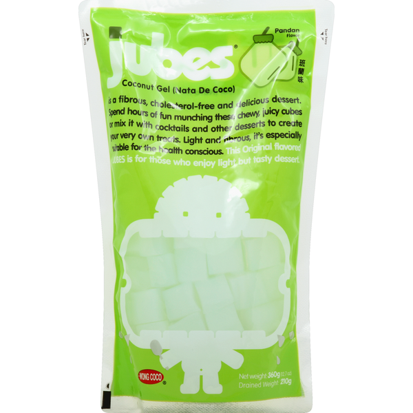 Jubes Coconut Gel, Pandan Flavor