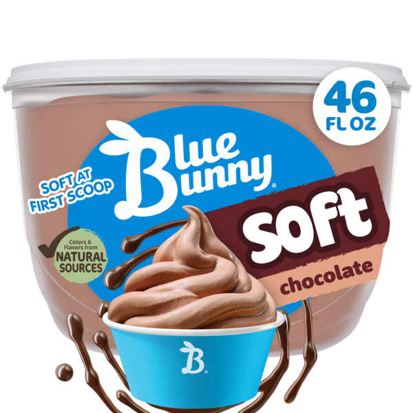 Blue Bunny Soft Chocolate Frozen Dairy Dessert, 46 fl oz Same-Day