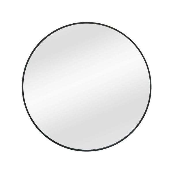 Glacier Bay 24 In. W X 24 In. H Round Aluminum Framed Wall Bathroom Vanity Mirror In Black (screws Not Included)