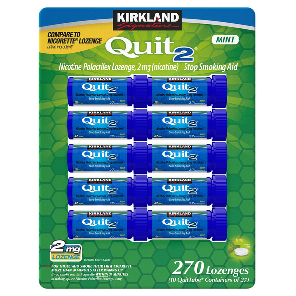 Kẹo singum cai thuốc lá vị bạc hà kirkland signature quit 4mg, ice mint gum