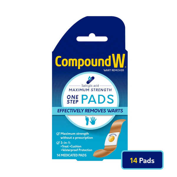 Fred Meyer Compound W Wart Remover Pads One Step, Maximum Strength Same ...