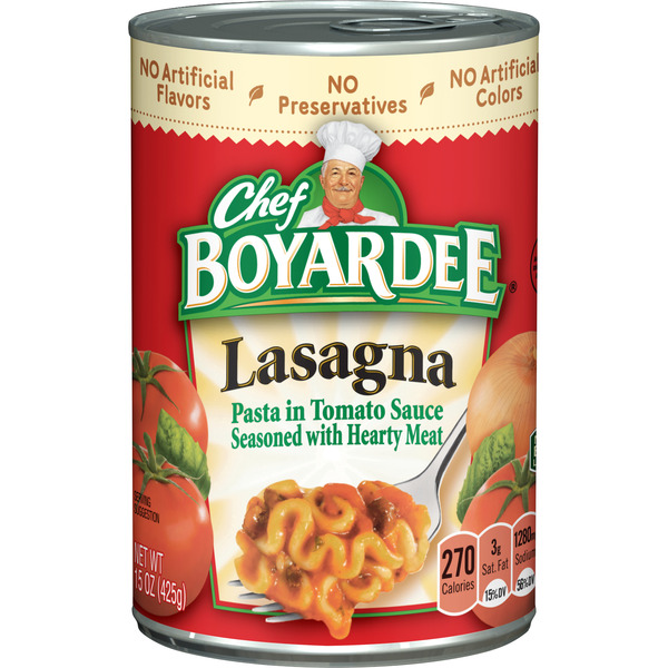 Chef Boyardee Lasagna in Tomato Sauce Seasoned with Meat, Ready-to-Eat Meal