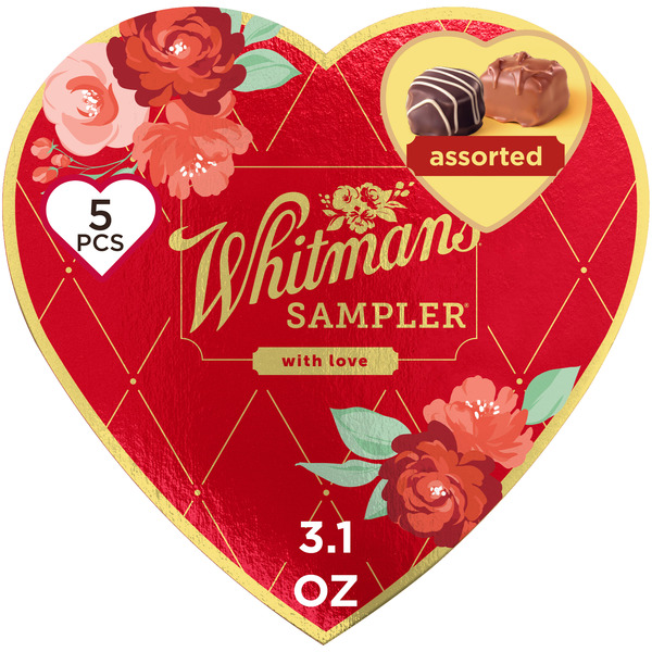 Whitman's Sampler Valentine's Day Red Floral Heart Assorted Milk