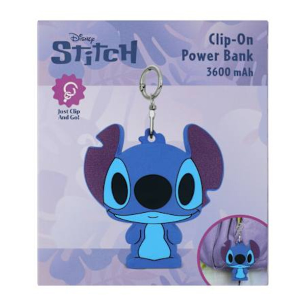 Disney Stitch 3600 mAh Clip-On Power Bank