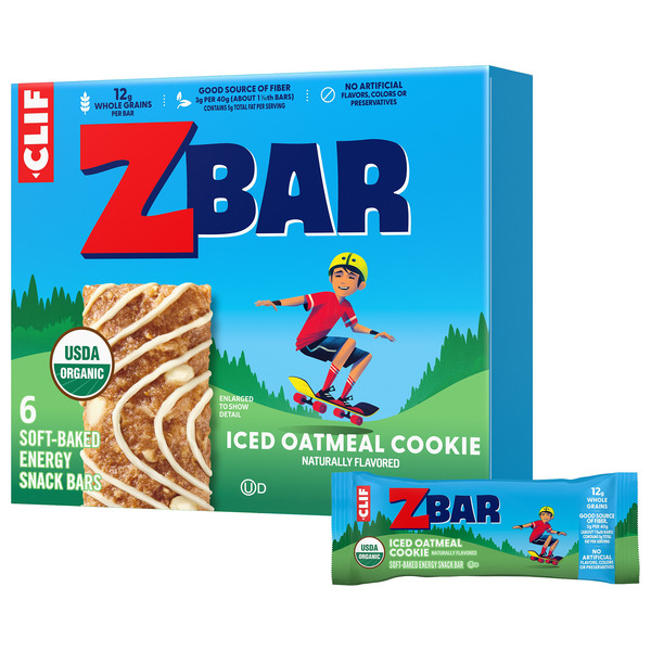 ZBAR Iced Oatmeal Cookie Soft-Baked Energy Snack Bars, Organic