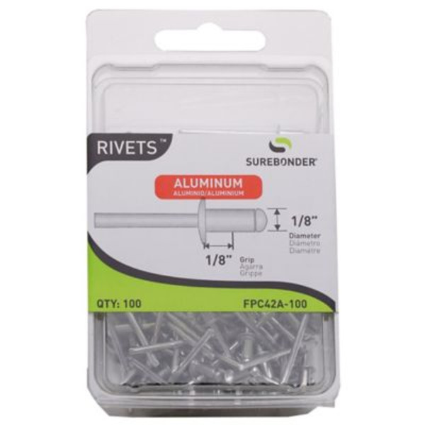 Surebonder 1/8 in. x 1/8 in. Short Aluminum Rivet, 100-Pack