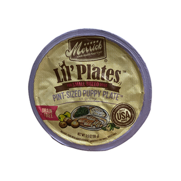 Merrick Lil’ Plates Grain Free Natural Wet Dog Food For Small Breed Puppies, Pint-Sized Puppy Plate In Gravy