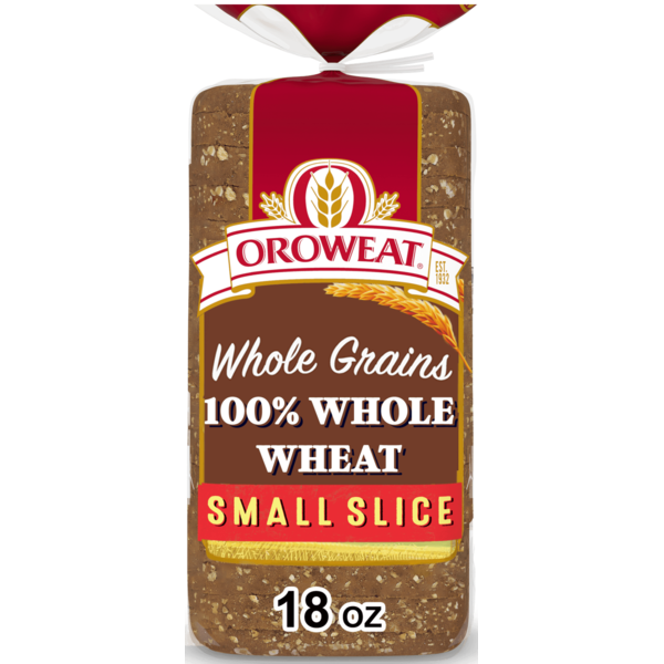 Oroweat Small Slice, Whole Wheat, Bread, Wheat Bread, 18 oz