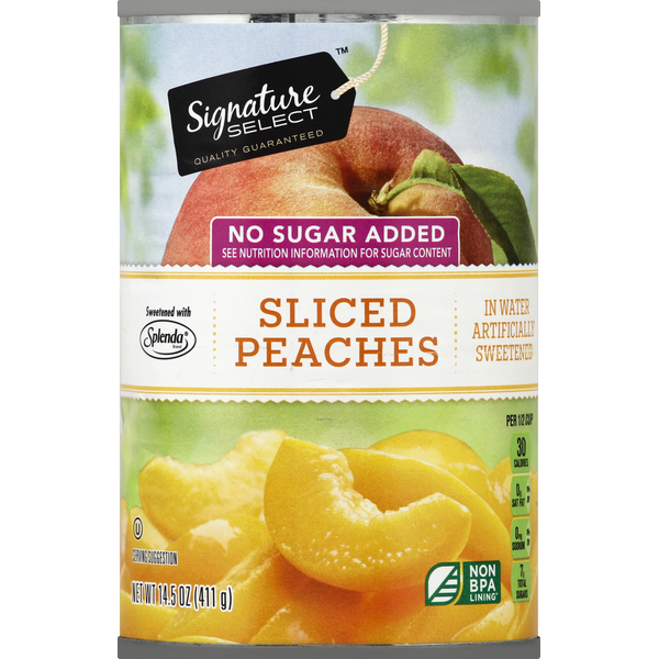 Signature SELECT Peaches, No Sugar Added, Sliced