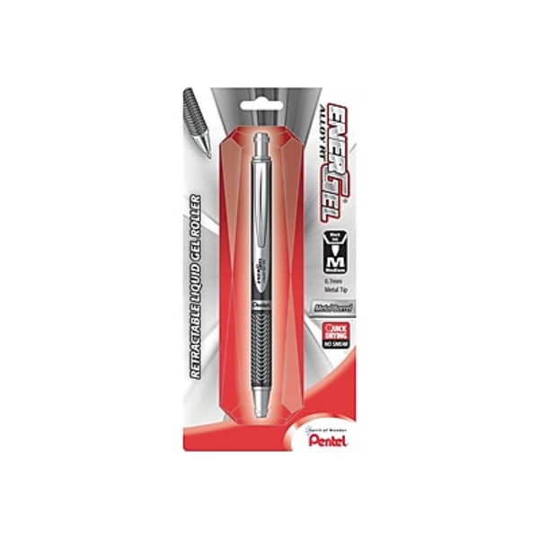 Pentel BL407ABPA Medium Point Black Ink EnerGel Alloy Retractable Gel Pen