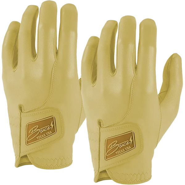 BRUCE BOLT Original Series Golf Gloves, Cadet, Size S, Left Hand, 2 Pack - Yellow