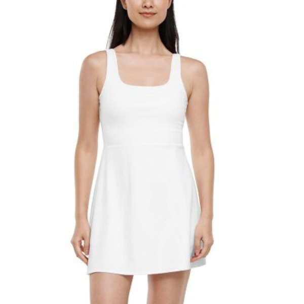 gap fit womens active dress GAPFit Women's Moisture Wicking Shelf Bra Active Tank Dress (True Black,  XXL)