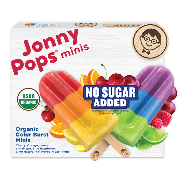 JonnyPops Organic Color Burst Mini No Sugar Added Frozen Pops Same
