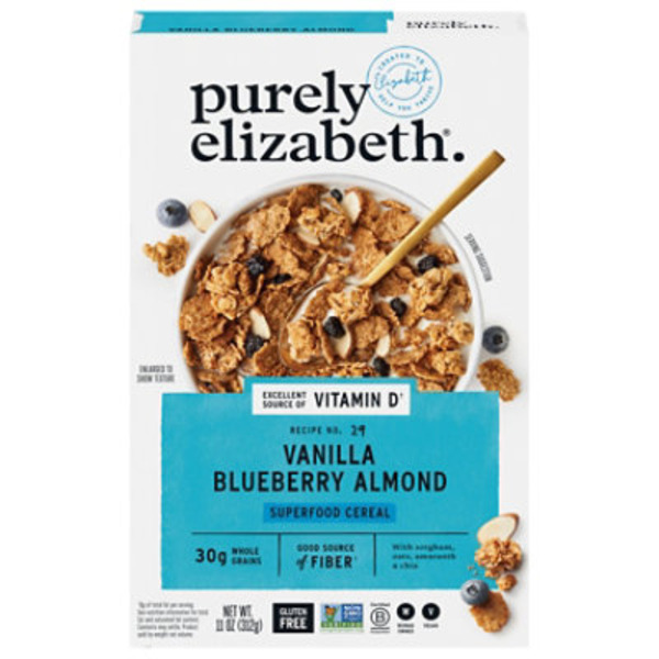 Purely Elizabeth Superfood Cereal with Vitamin D, Gluten Free, Non GMO, Vanilla Blueberry Almond