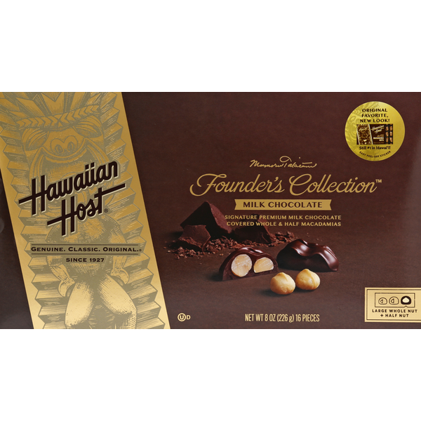 Hawaiian Host Macadamias, Whole & Half, Milk Chocolate Covered