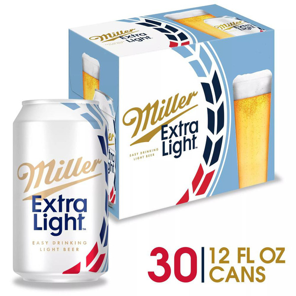 Miller Extra Light Low Calorie Beer 2.8% ABV, 30 Pack, 12.0 fl oz