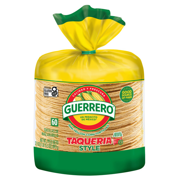 Guerrero Taqueria Style Mini Yellow Corn Tortillas, 60 Count