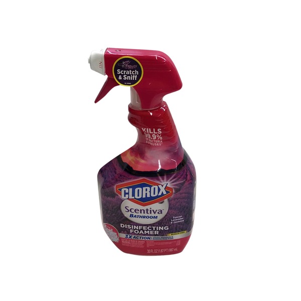 clorox scentiva lavender disinfecting bathroom spray foaming cleaner