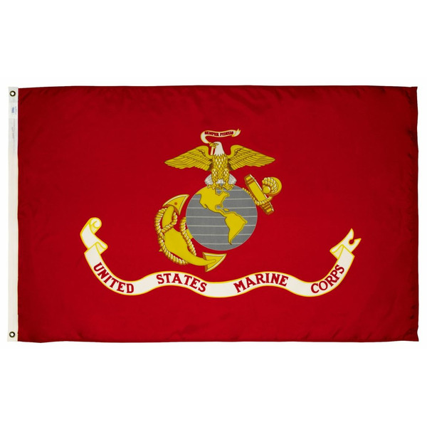 Valley Forge 5.23-ft W x 2.92-ft H Military Marine Corps Flag