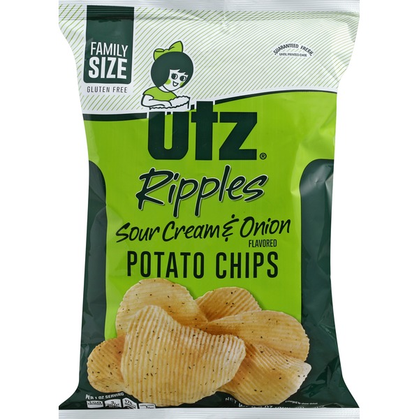 Utz Ripples Sour Cream & Onion Potato Chips Family Size (9.5 oz