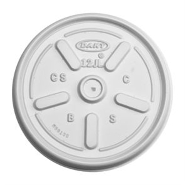 Dart - 12JL - White Vented Lid - 1000/12 oz