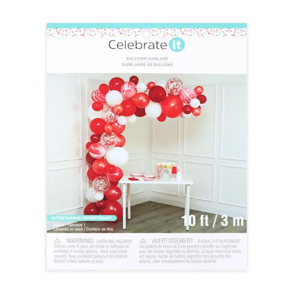 Celebrate It Balloon Garland Kit - Red - 10'