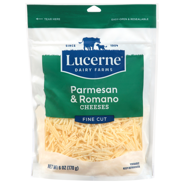 Lucerne Cheese, Finely Shredded, Parmesan & Romano Blend