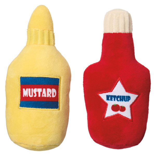 Heart to Tail Condiment Plush Patriotic Dog Toy, 2 Pack