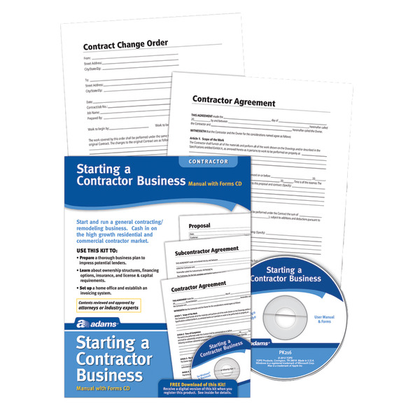 Adams Starting A Contractor Business Manual With Forms CD