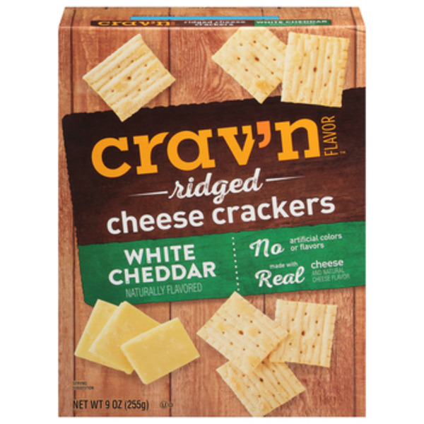 Crav'n Flavor Cheese Crackers, White Cheddar, Ridged Same-Day