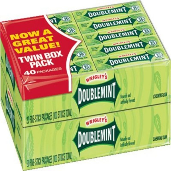 Doublemint Chewing Gum, Twin Box Pack (40 ct) from Costco Instacart