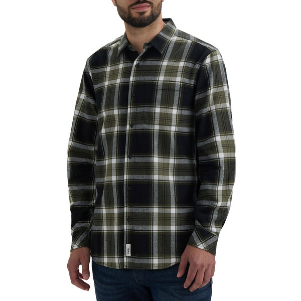 Frank & Oak Men's Long Sleeve Flannel Shirt, XL