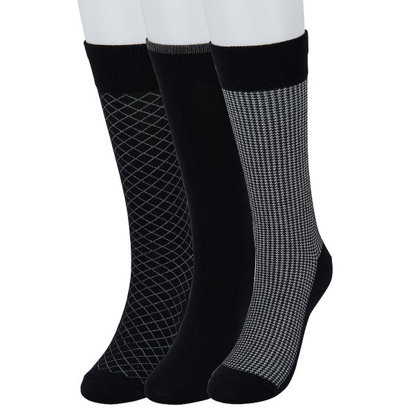 Sonoma Goods For Life Men's Sonoma Goods For Life® 3-pack Patterned Dress Socks, Size: 7-12, Black