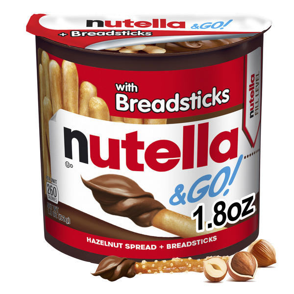 Nutella & Go Chocolate Hazelnut Spread with Cocoa + Breadsticks