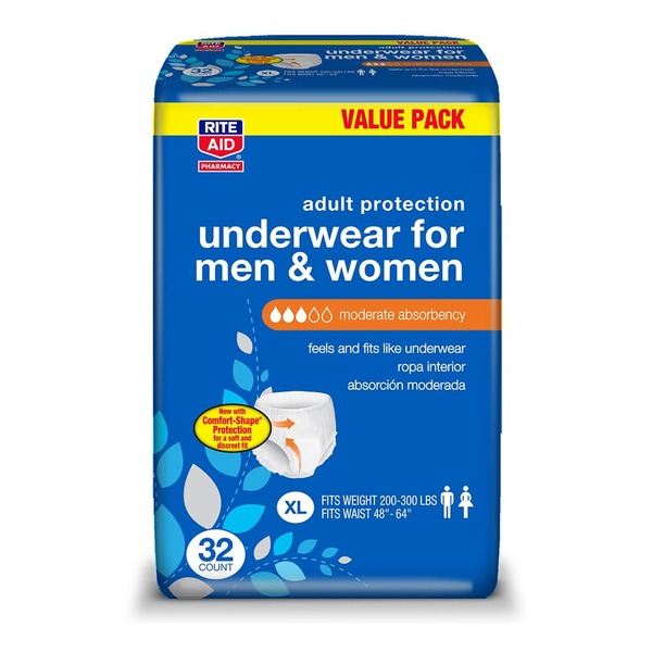 Rite Aid Extra Large Moderate Absorbency Adult Underwear for Men