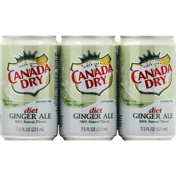 Canada Dry Zero Sugar Ginger Ale Soda, 7.5 fl oz cans, 6 pack Same