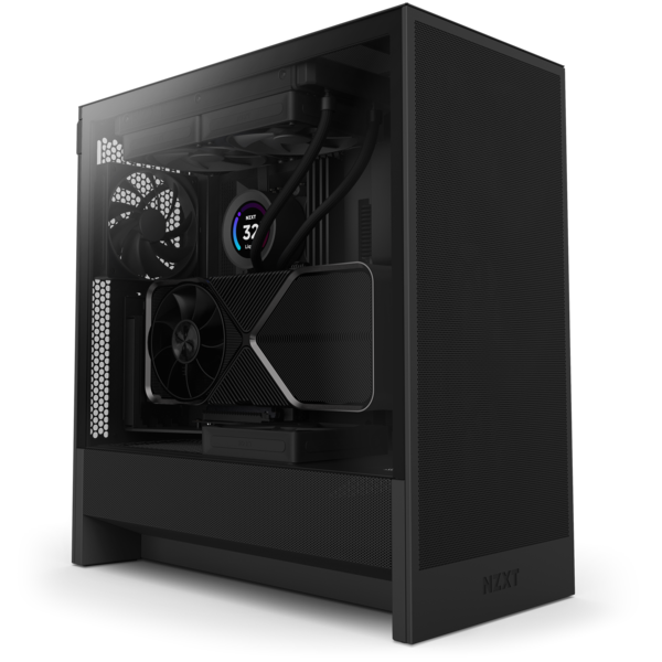 NZXT H5 Flow 2024 Compact ATX Mid-Tower Airflow PC Case - Black