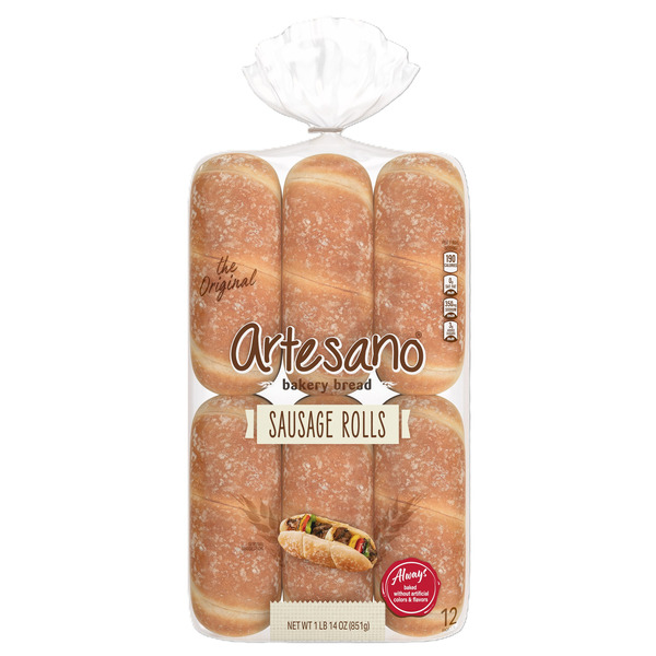 Artesano The Original Bakery Bread Sausage Rolls, 12-count