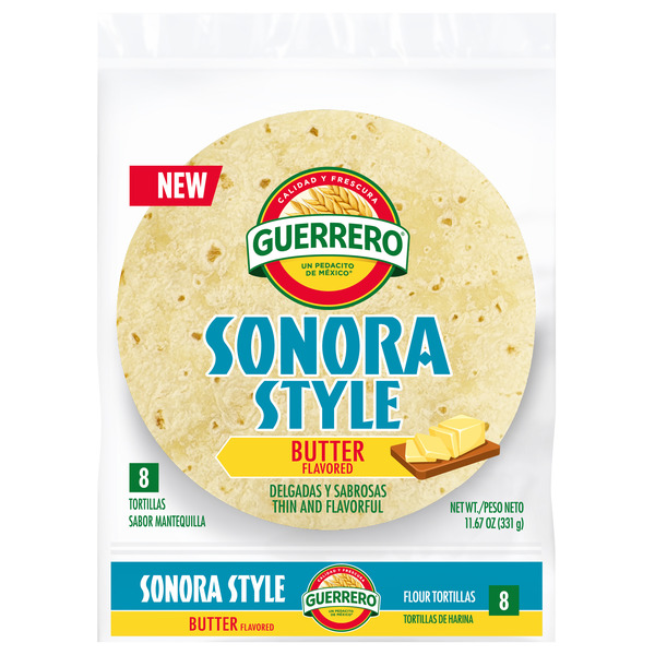 Guerrero Sonora Style Butter Flour Tortillas, Soft Taco Size, 8 Count